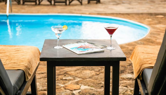 relaxing pool side
